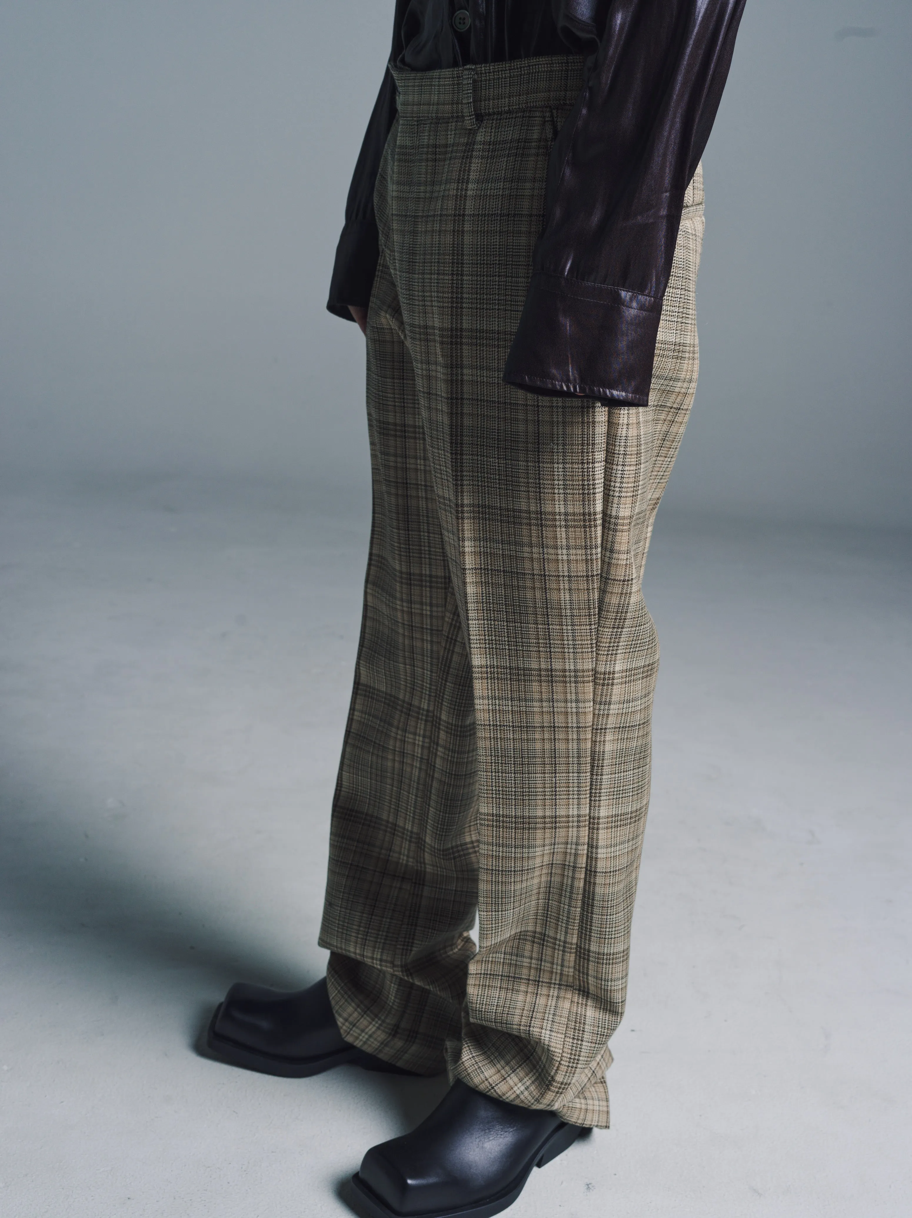 Brown Check Ryle Bootcut Trousers