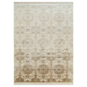 Brown Contemporary Silk Rug - 10' x 14'