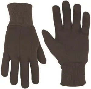 Brown Cotton Jersey Gloves Large 6/Pk