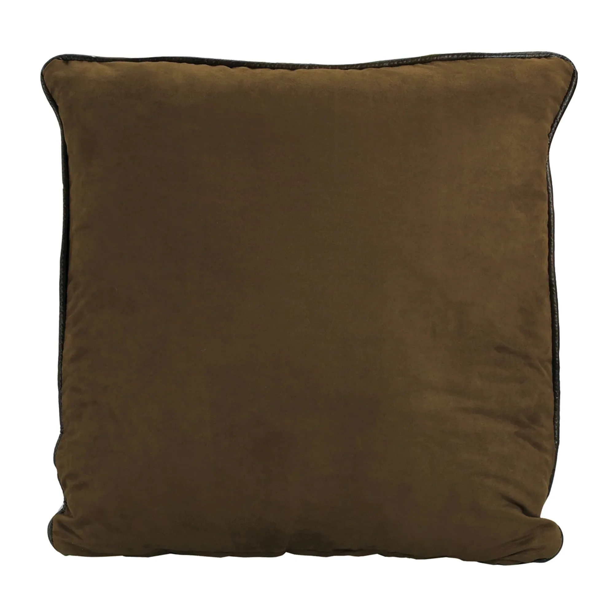 Brown Faux Leather & Faux Suede Reversible Euro Sham