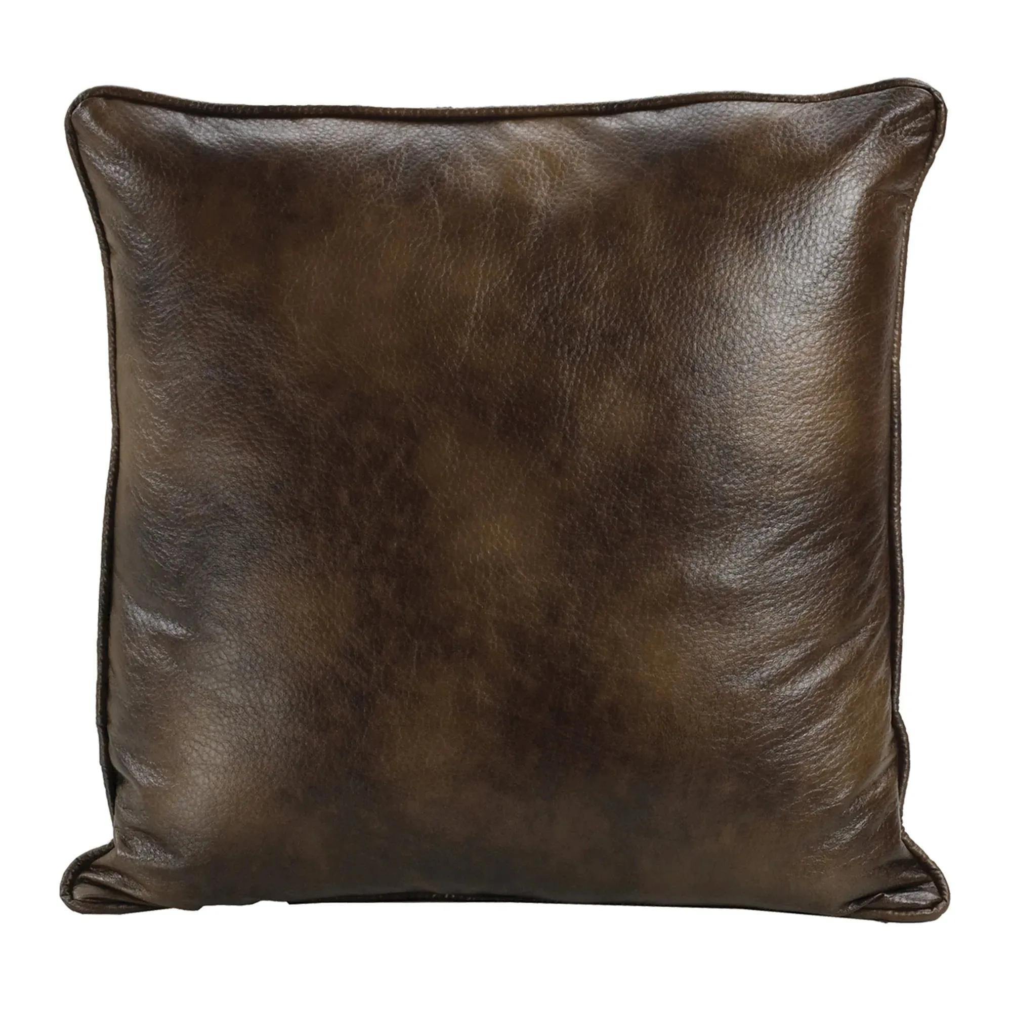 Brown Faux Leather & Faux Suede Reversible Euro Sham