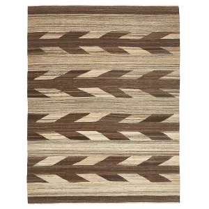 Brown Flatweave Wool Rug - 8'11" x 11'10"