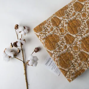 Brown Floral Printed Soft Mulmul Cotton Newborn Baby Blanket