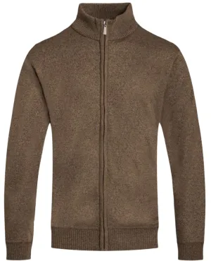 Brown Full Zip Up Casual Comfortable Sweater