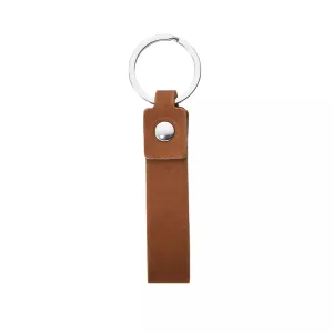 Brown Genuine Leather Slim Keychain (10pcs)