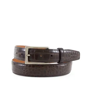 Brown Genuine Semi-Shiny Alligator Belt | Bryant Park  - Made in the USA