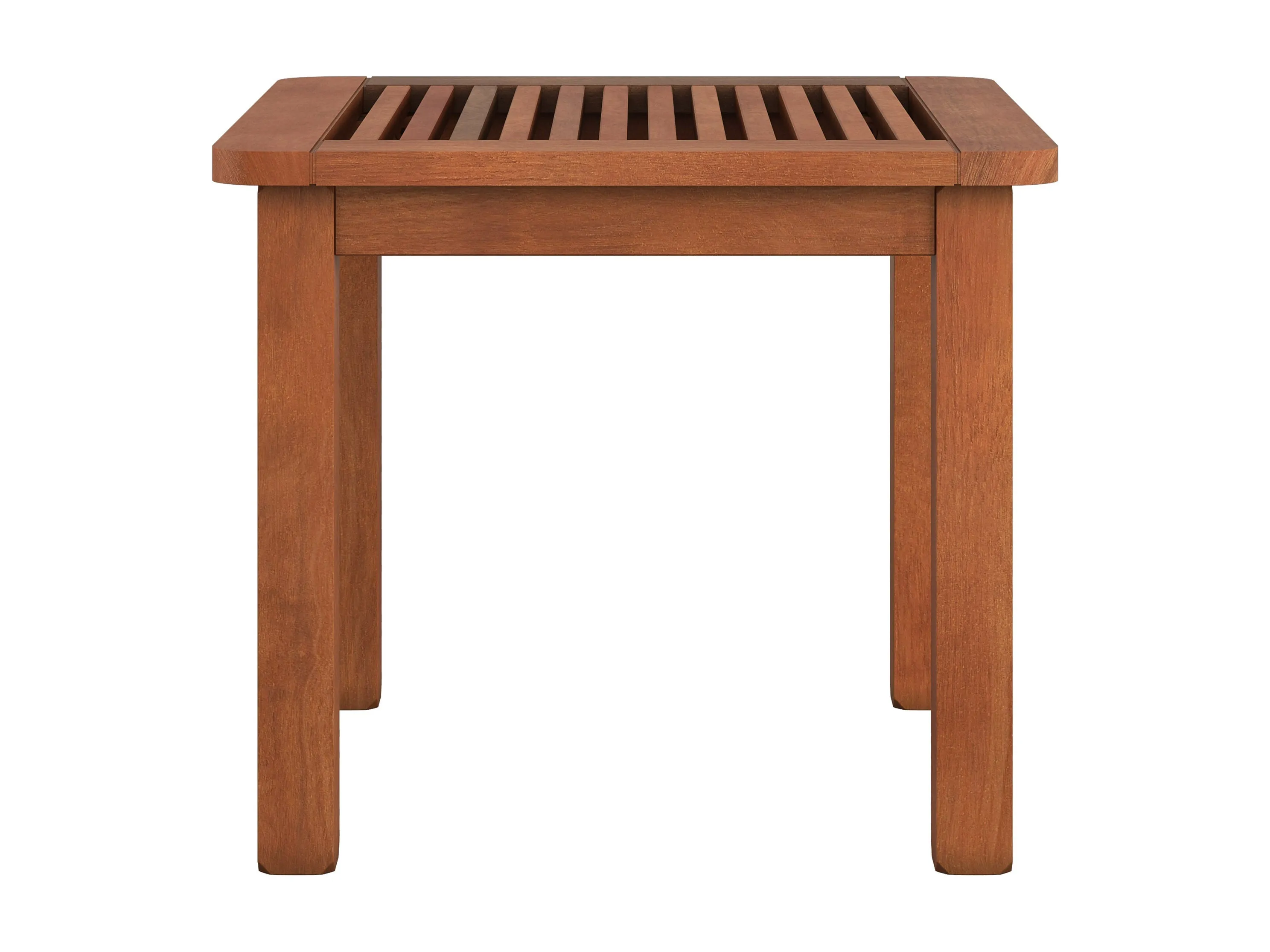 Brown Hardwood Outdoor Side Table