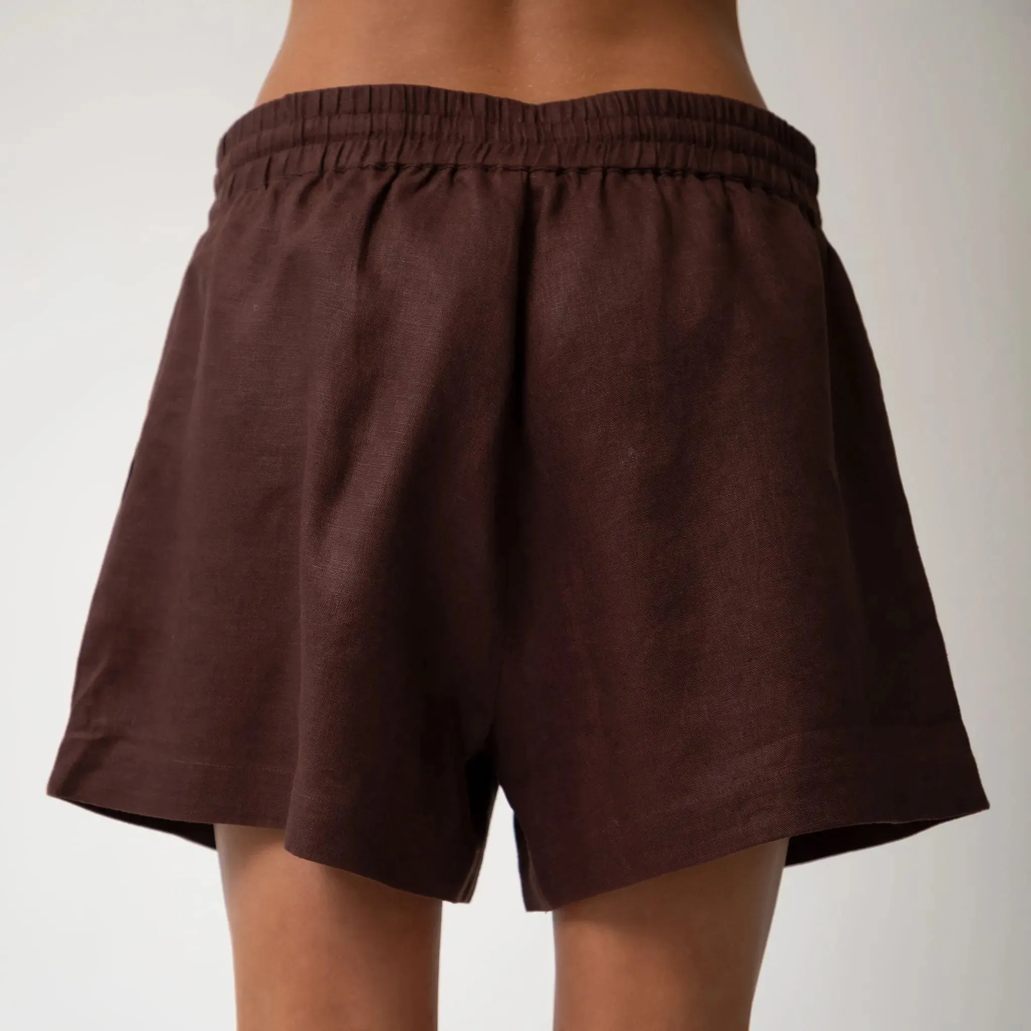 Brown Heavy Linen Shorts Perfect Days