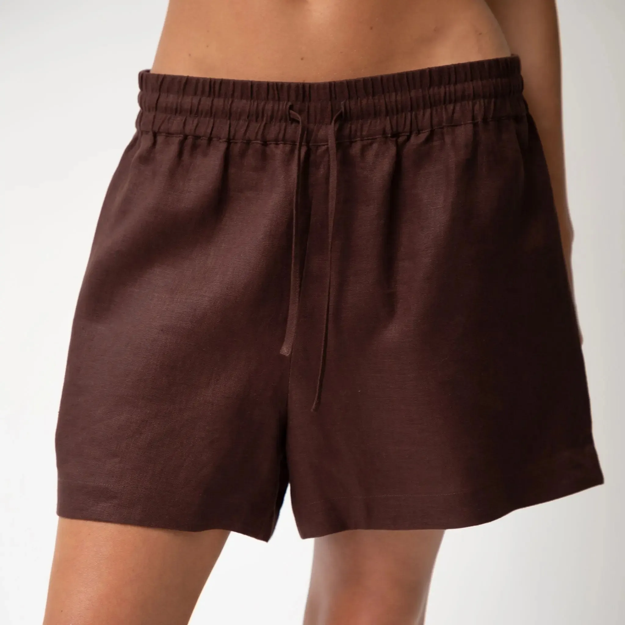 Brown Heavy Linen Shorts Perfect Days