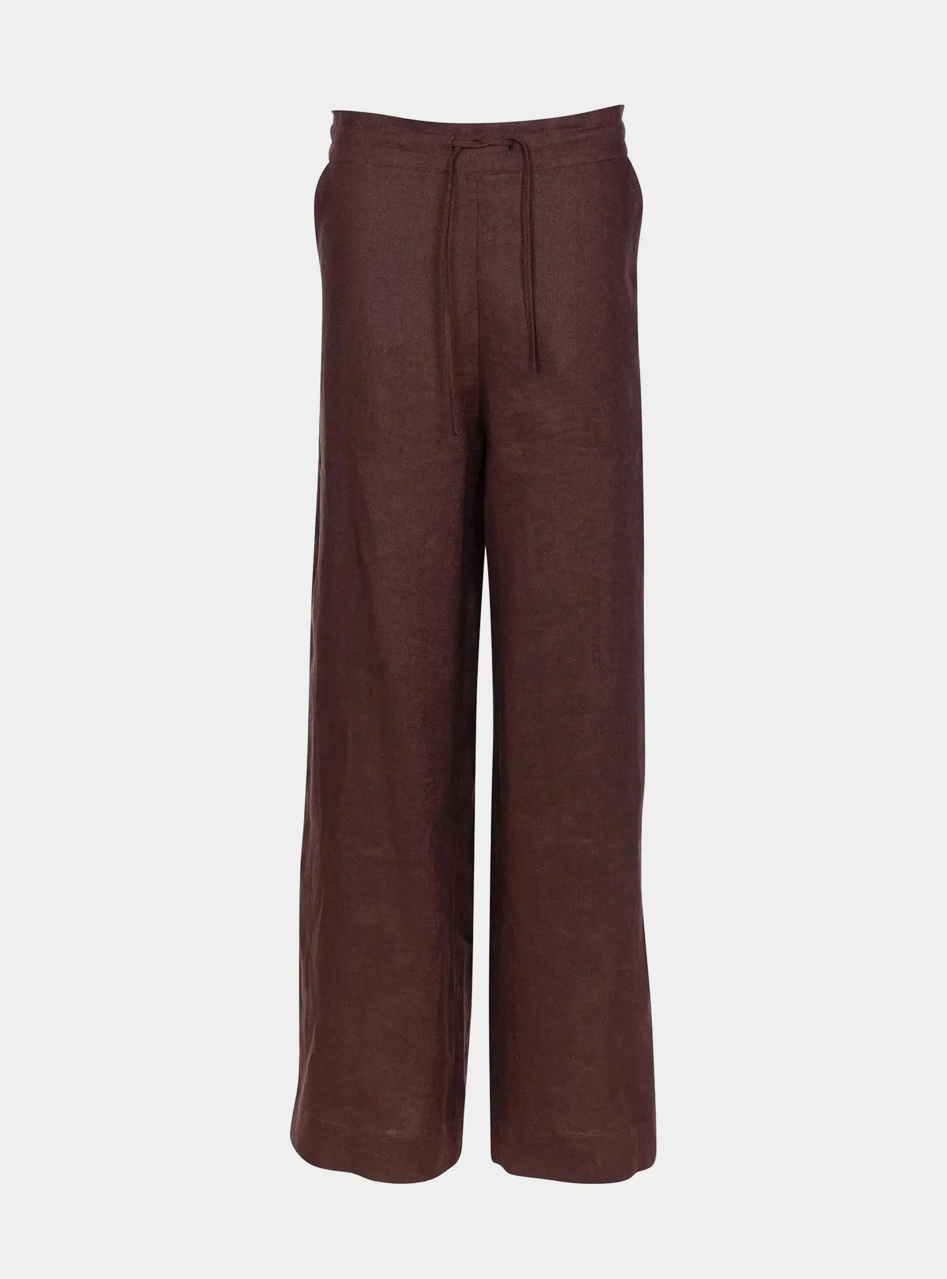 Brown Heavy Linen Wide-Leg Pants Perfect Days