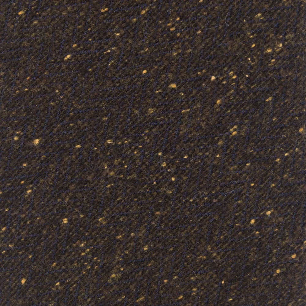 Brown Herringbone Donegal Cotton Silk Wool Tie