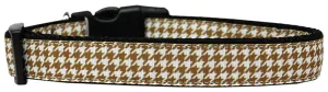 Brown Houndstooth Nylon Dog Collar Xl