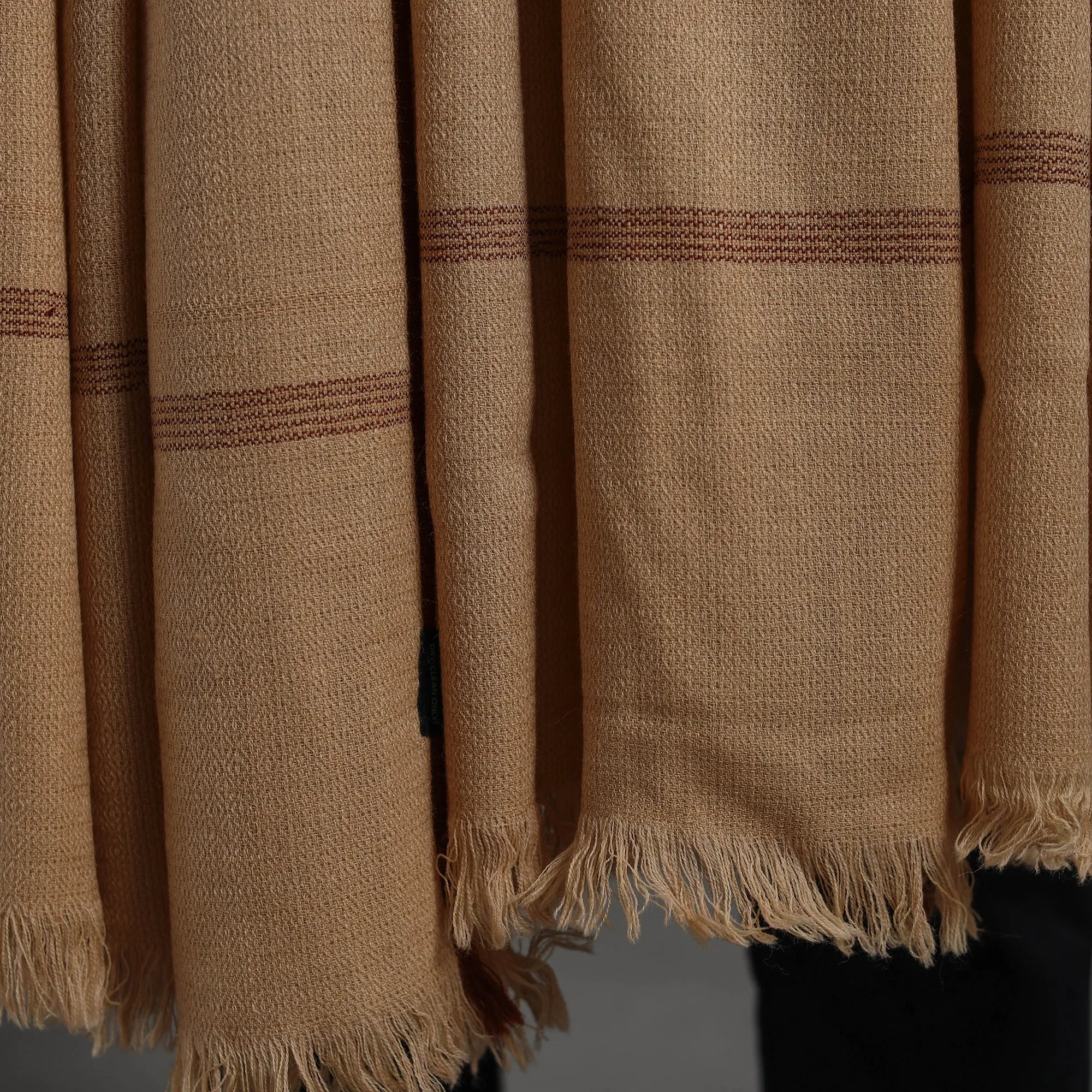 Brown - Kumaun Handwoven Pure Merino Wool Shawl for Men 09