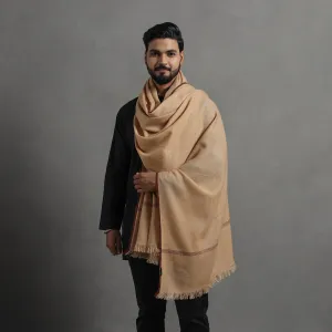 Brown - Kumaun Handwoven Pure Merino Wool Shawl for Men 09