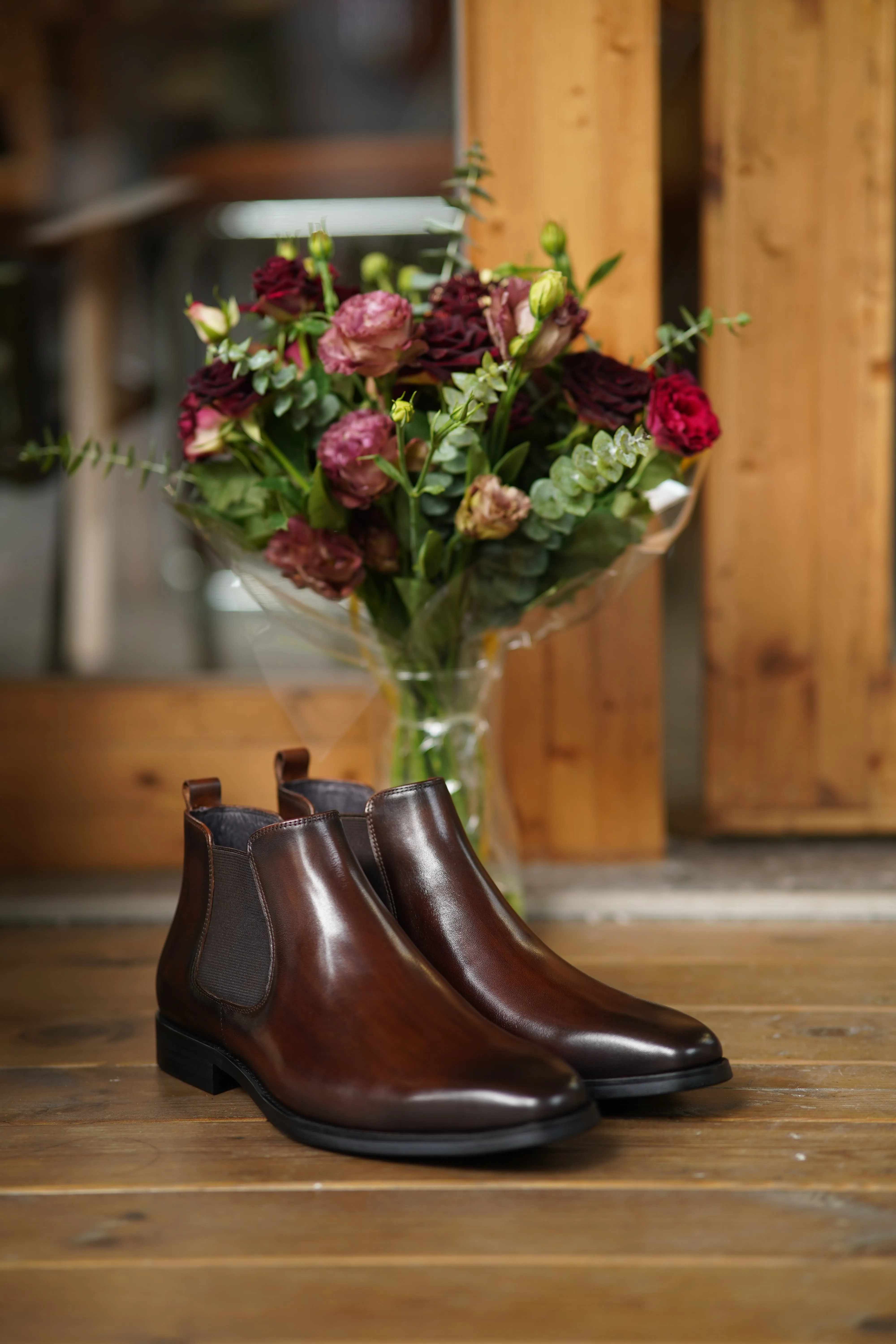 Brown Leather Chelsea Boots