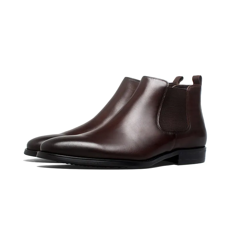 Brown Leather Chelsea Boots