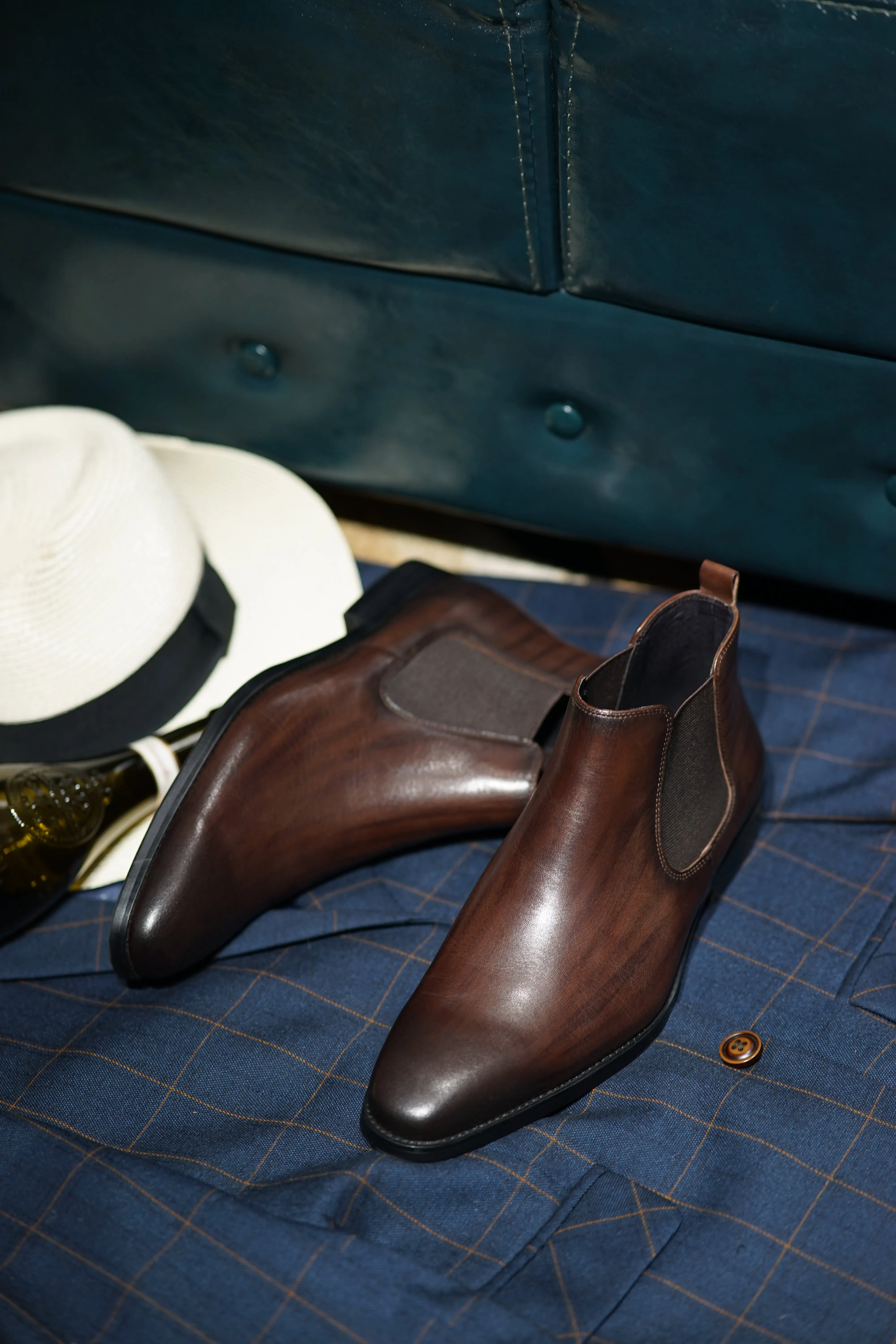 Brown Leather Chelsea Boots