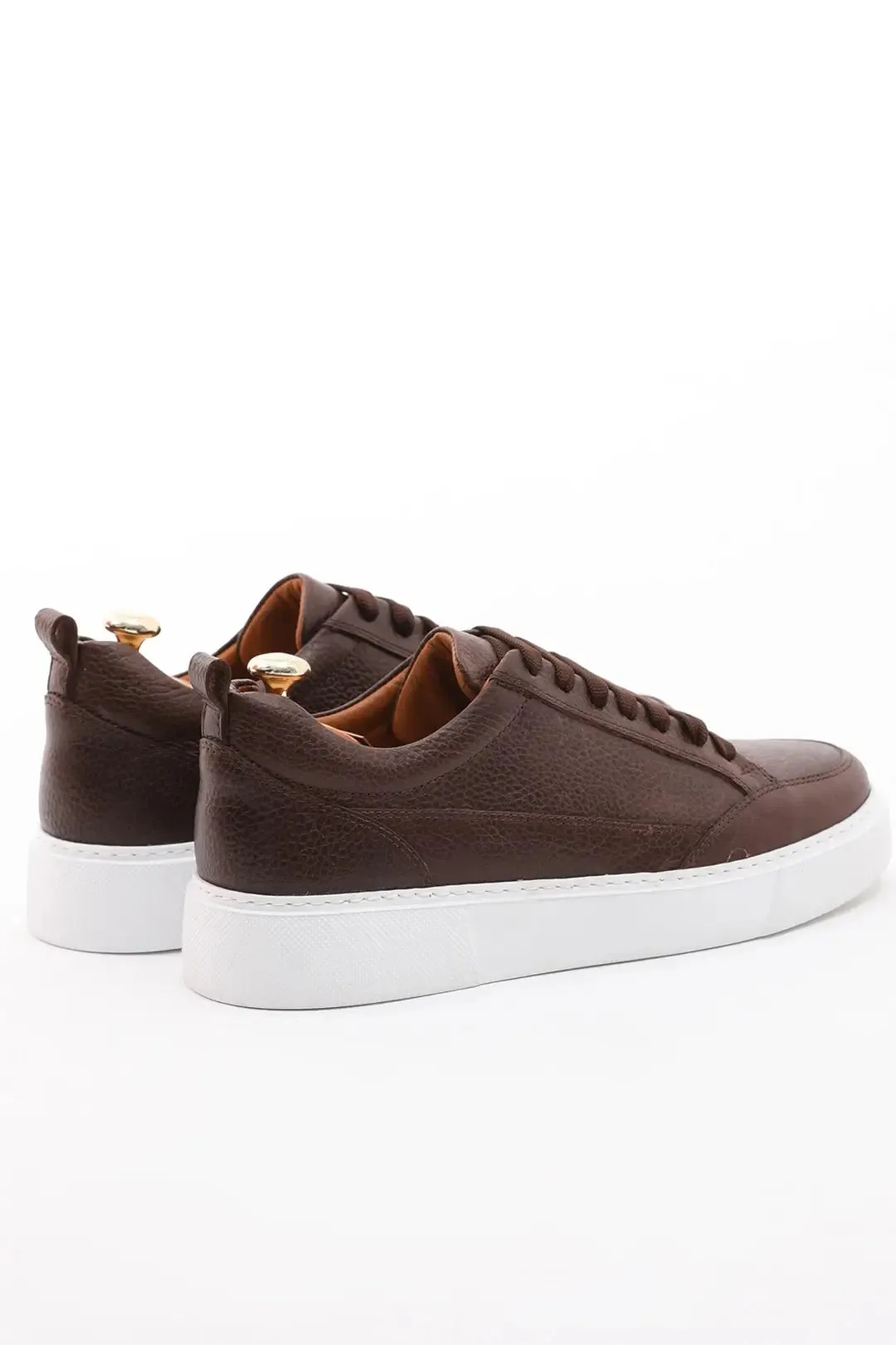 Brown Leather Men's Sneakers.