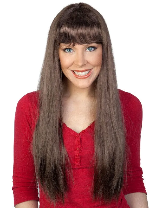 Brown Long Wig with Bangs