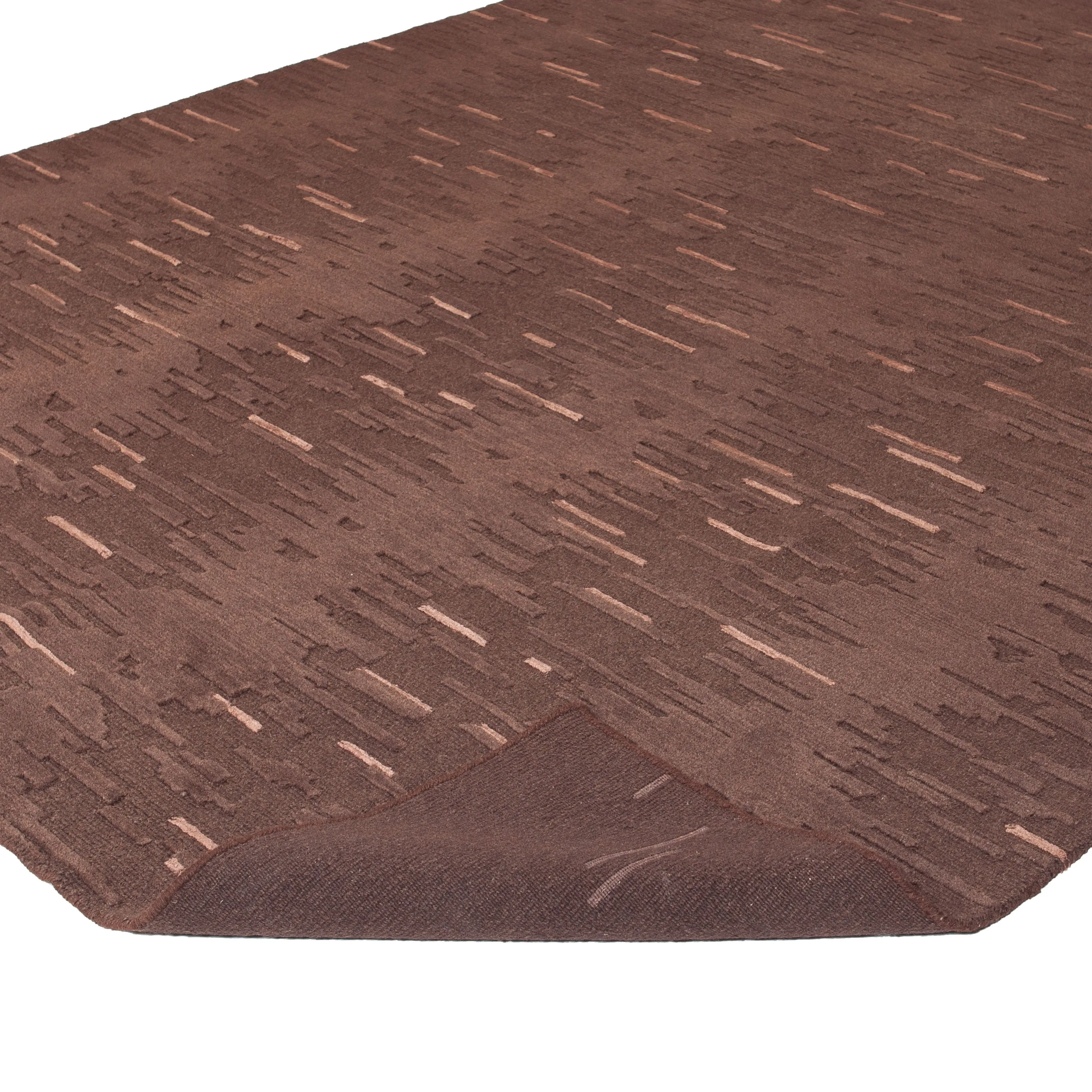 Brown Modern Wool Blend Rug - 7'11" x 9'10"