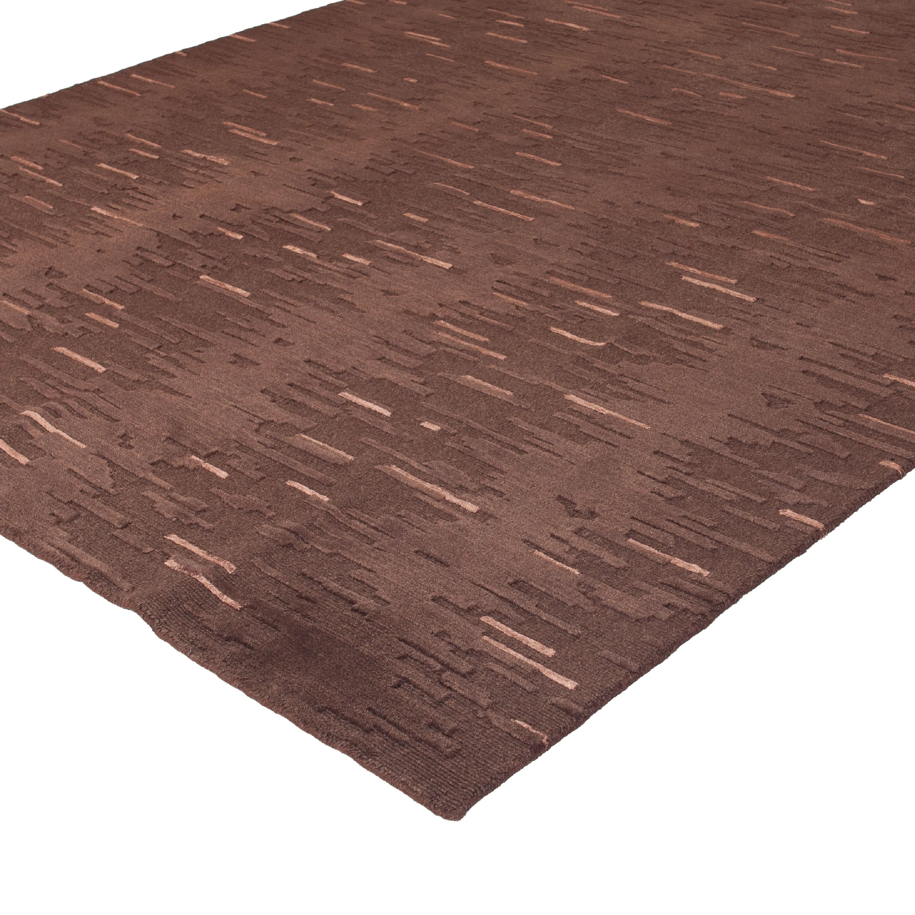 Brown Modern Wool Blend Rug - 7'11" x 9'10"