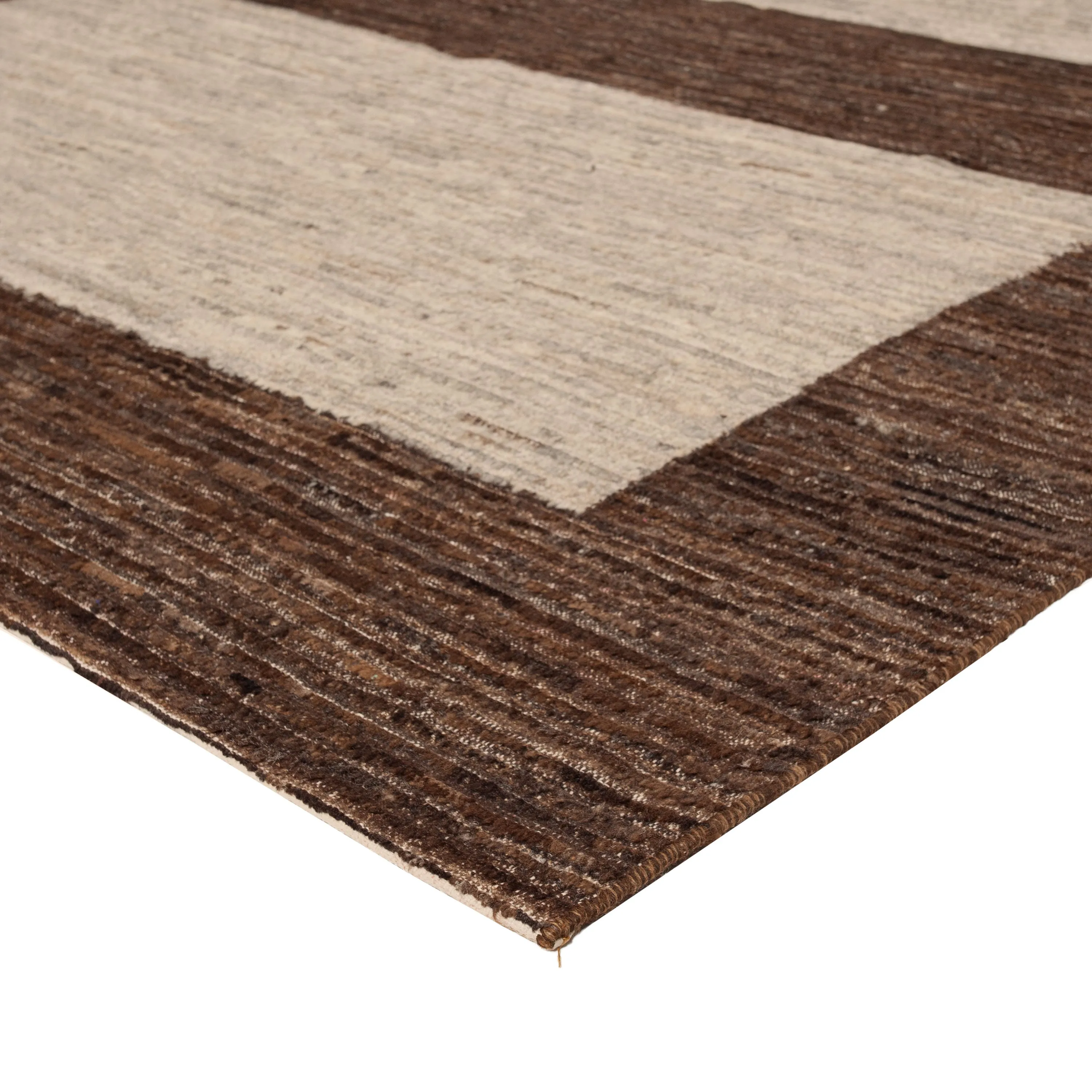 Brown Modern Wool Rug - 6'6" x 8'