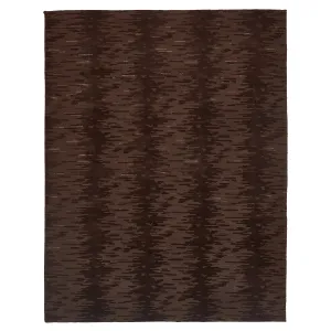 Brown Modern Wool Silk Blend Rug - 9'2" x 11'