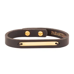 Brown Plate Leather Bracelet