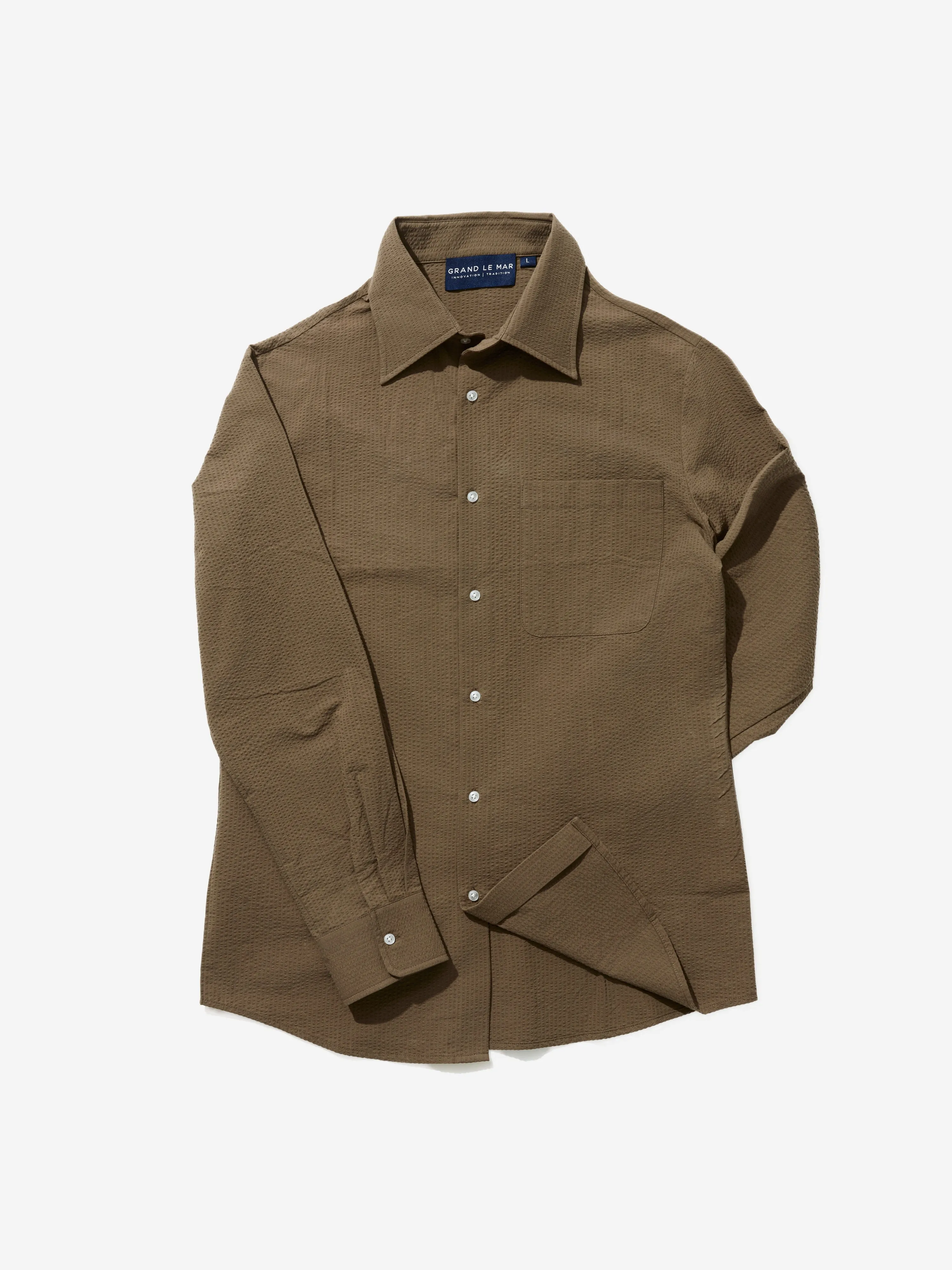 Brown Seersucker Shirt