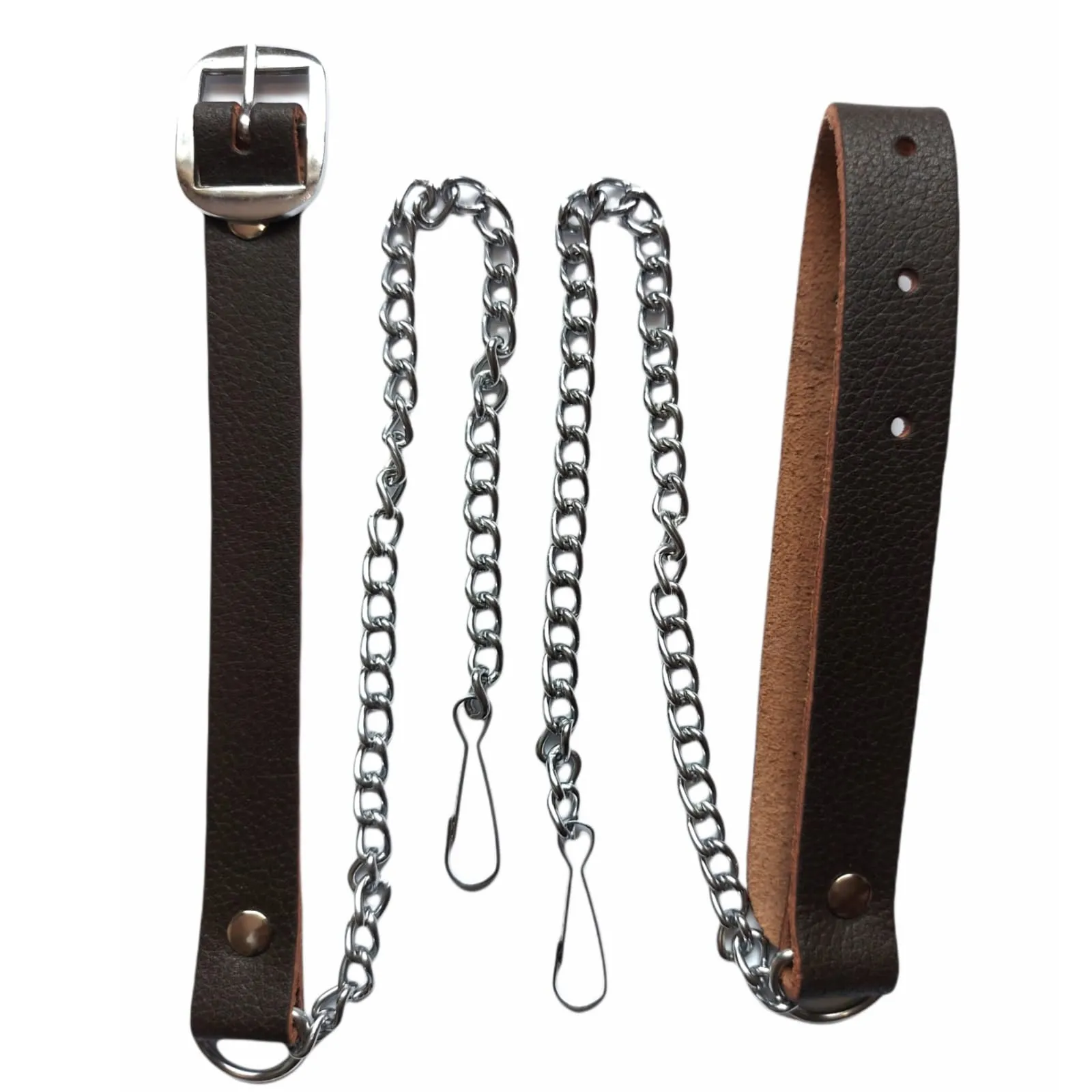 Brown Sporran With Kilt Chain Belt, Pure Leather, Traditional Design 002