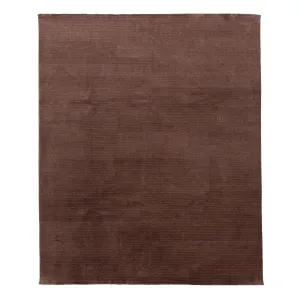 Brown Textured Wool Blend Rug - 8' x 10'