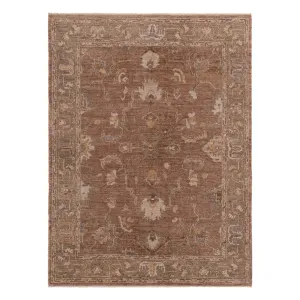 Brown Traditional Turkish Oushak Wool Rug - 6' x 9'