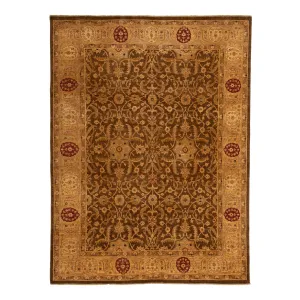 Brown Traditional Wool Rug - 8'11" x 11'9"