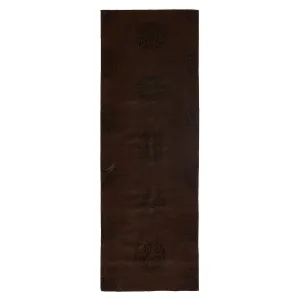 Brown Transitional Tibetan Wool Silk Blend Runner - 3'11" x 11'8"