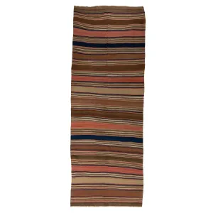 Brown Vintage Kilim Runner - 4'11" x 14'2"