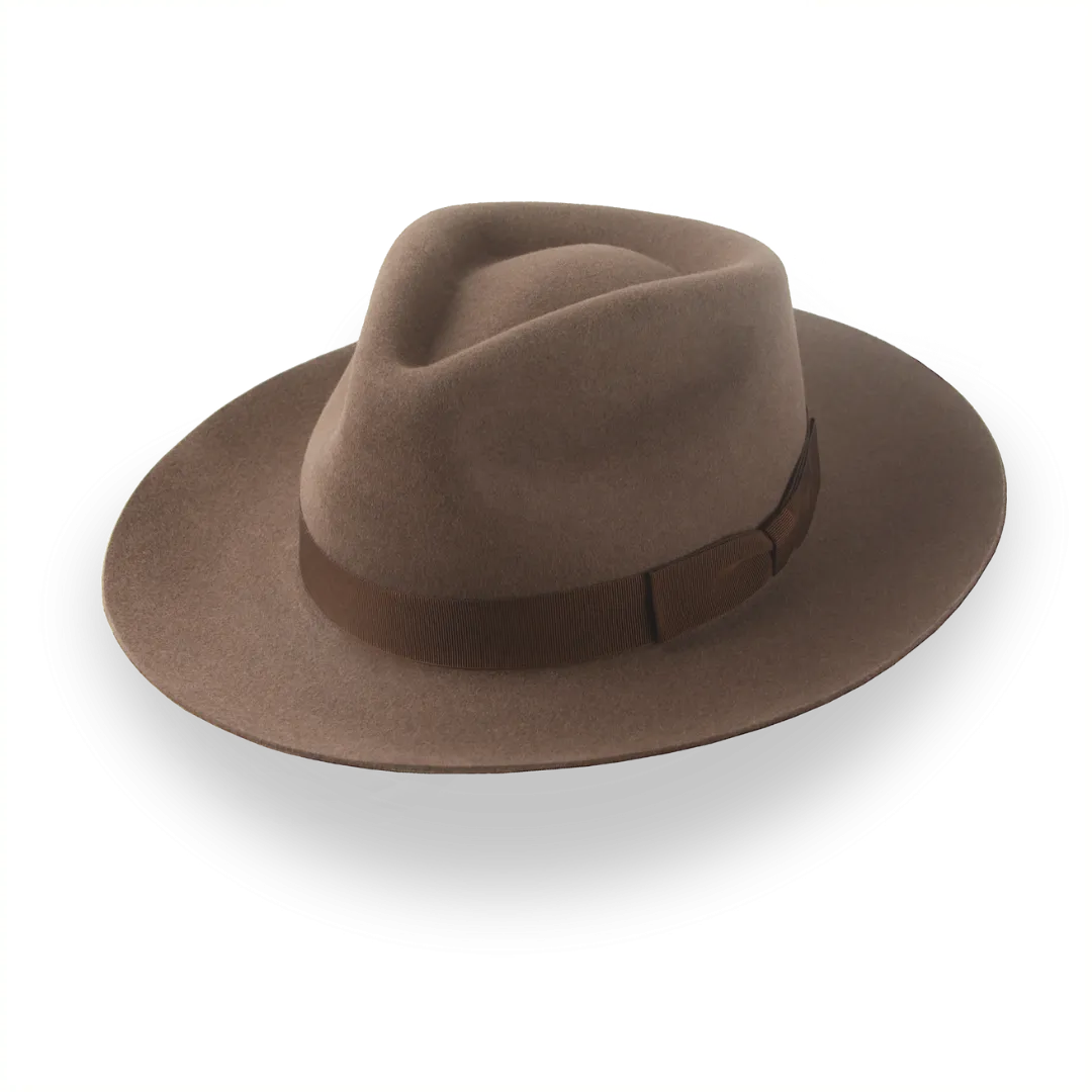 Brown Wide Brim Felt Fedora