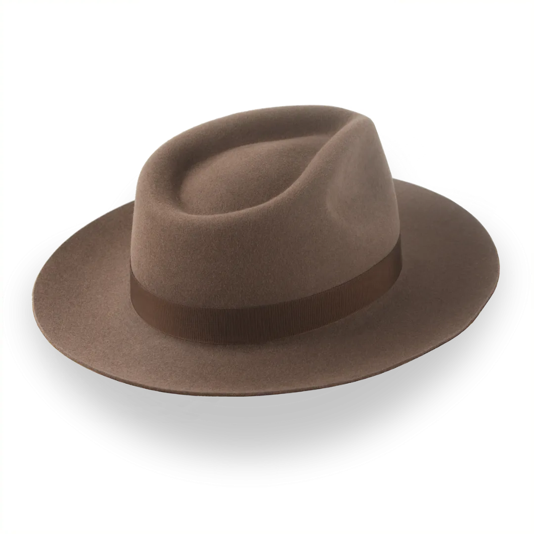 Brown Wide Brim Felt Fedora