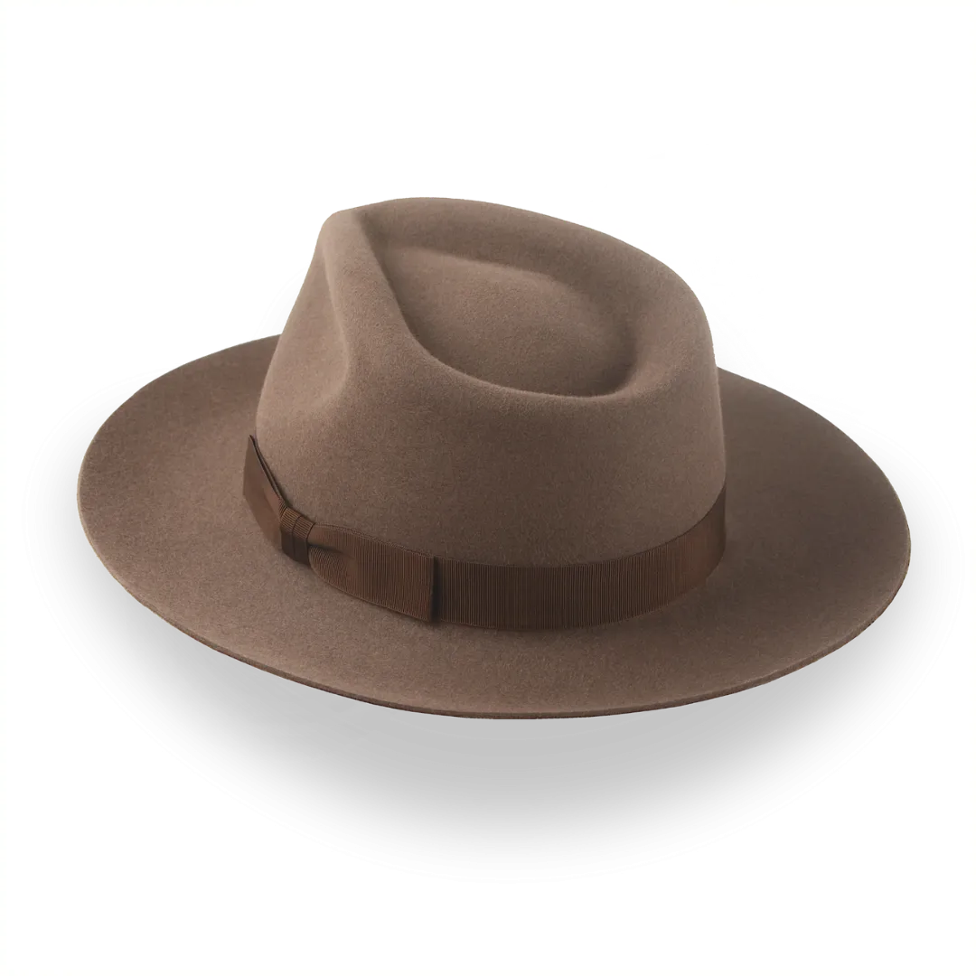 Brown Wide Brim Felt Fedora