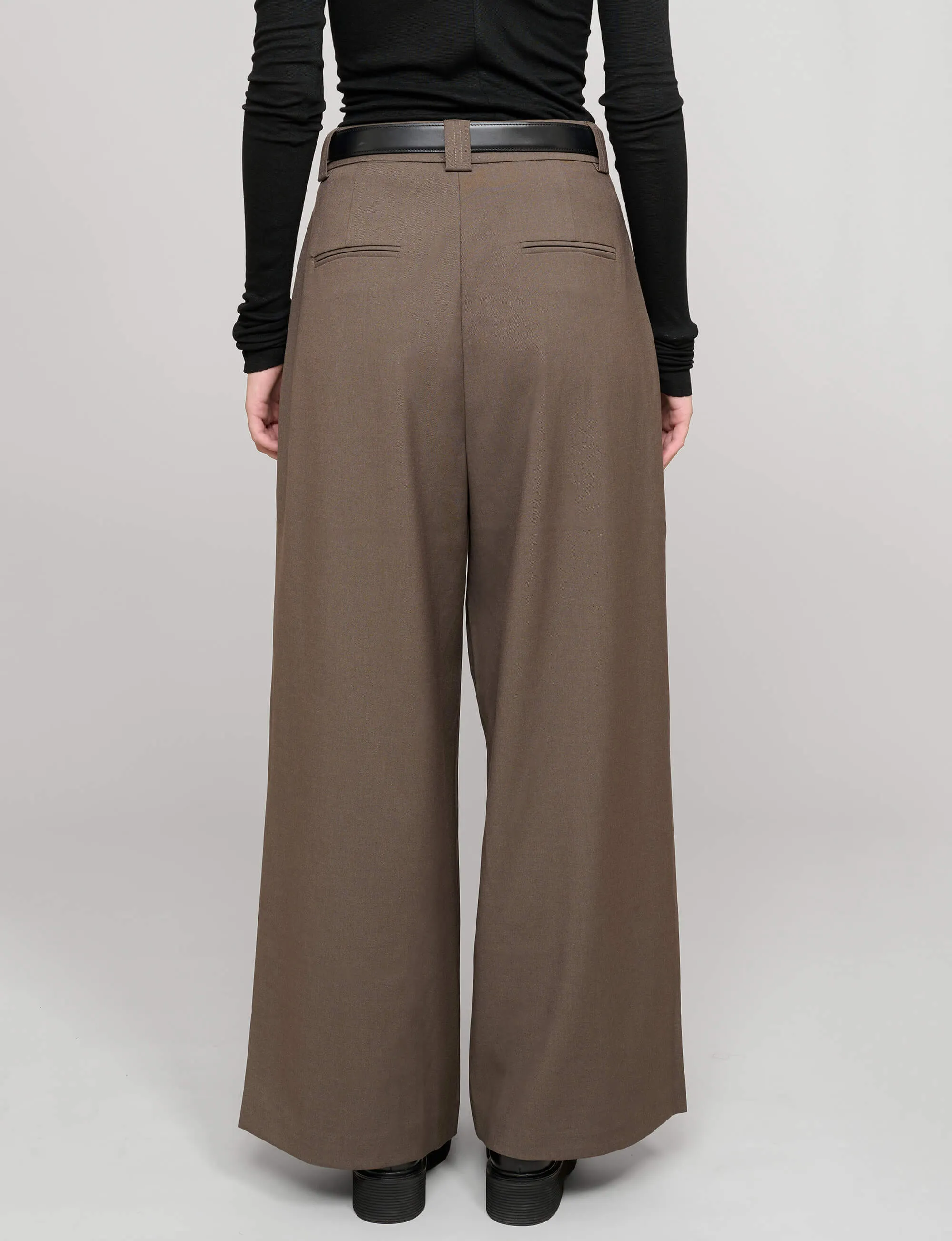 Brown Wide-Leg Pants