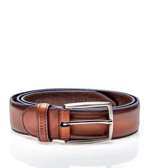 BROWN WITH BLUE STITCHING BELT