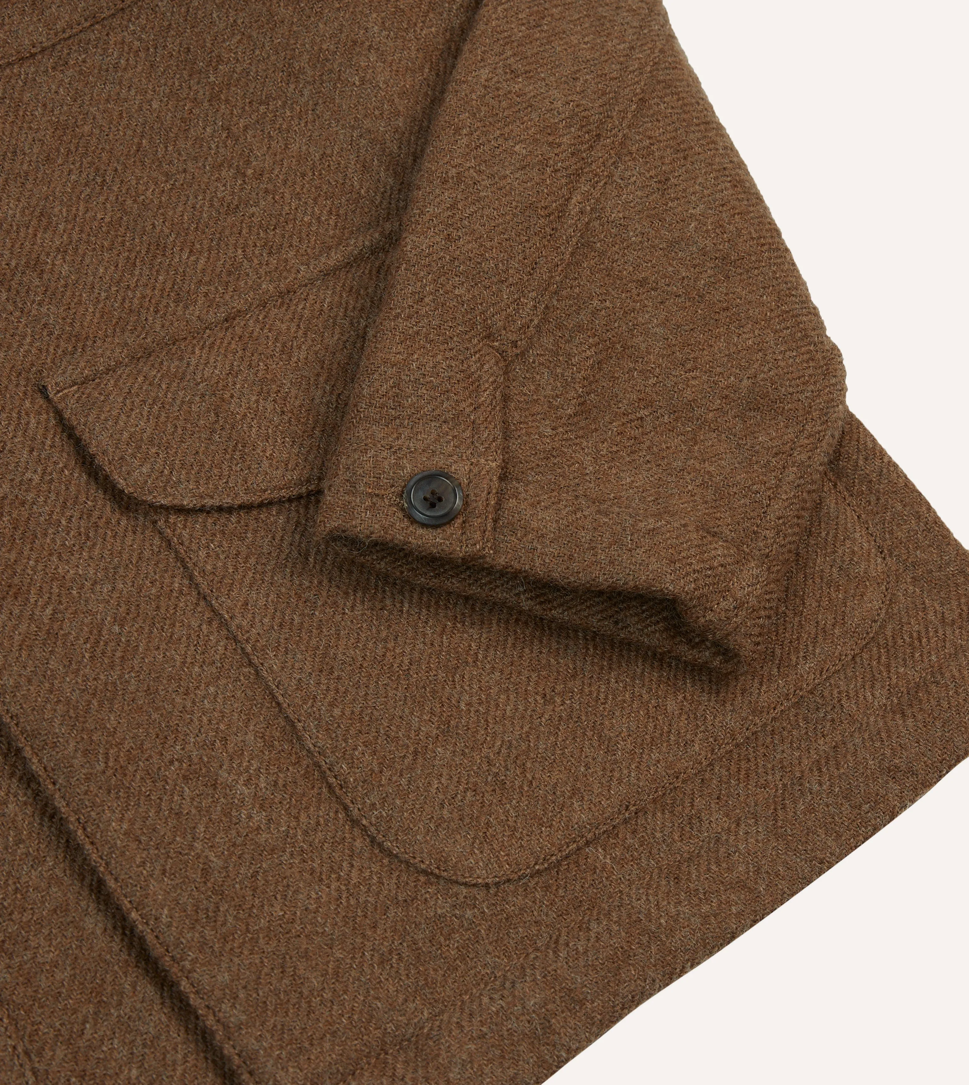 Brown Wool Three-Pocket Chore Jacket