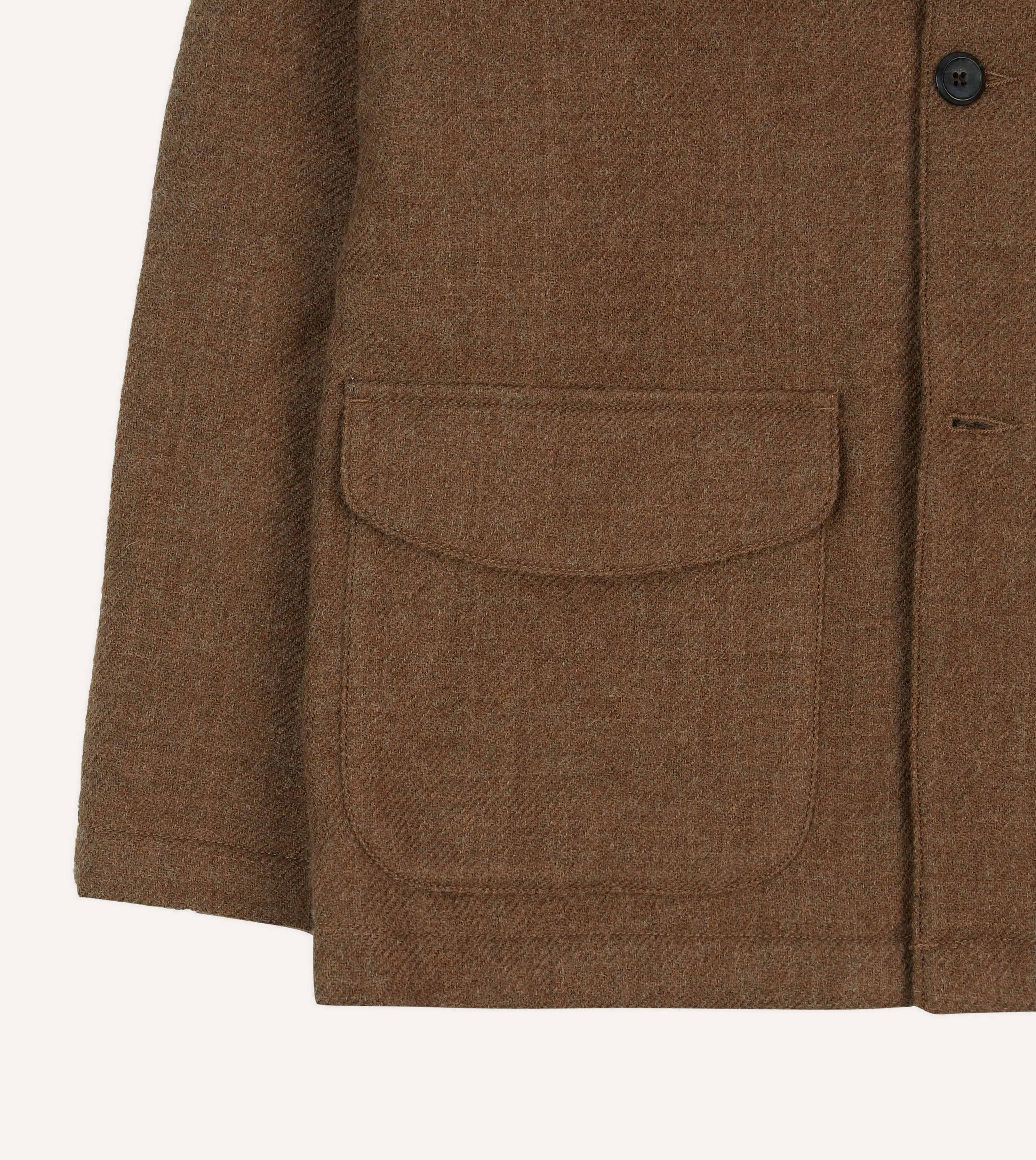 Brown Wool Three-Pocket Chore Jacket