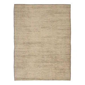 Brown Zameen Modern Wool Rug - 10' x 13'7"