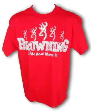 Browning Mens Repeat Buckmark Tee Promo Short Sleeve T-Shirt Red, Medium