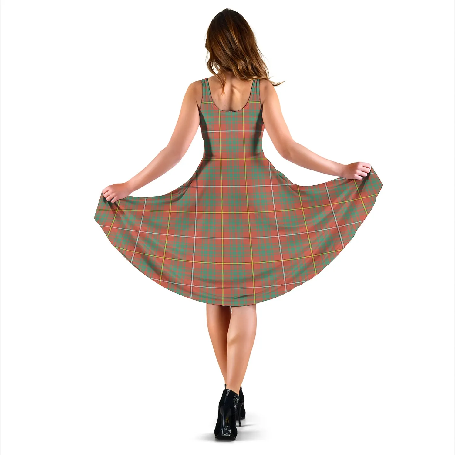 Bruce Ancient Tartan Sleeveless Midi Womens Dress