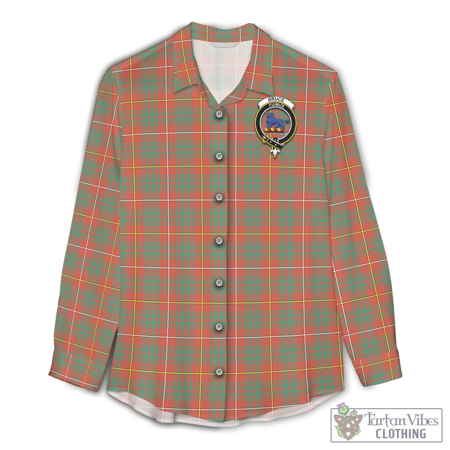 Bruce Ancient Tartan Women's Casual Shirt with Family Crest