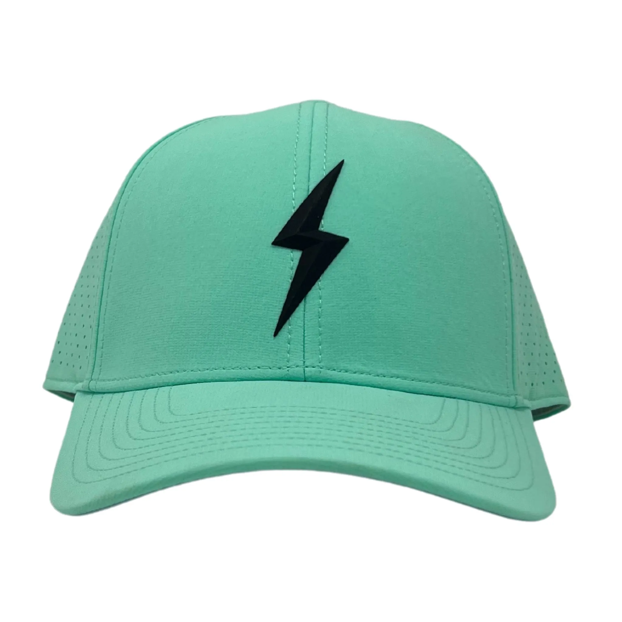 BRUCE BOLT CLASSIC 6-Panel Snapback Hat - MINT w/ BLACK BOLT