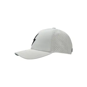 BRUCE BOLT CLASSIC 6-Panel Snapback Hat - WHITE w/ BLACK BOLT