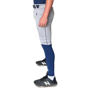 BRUCE BOLT Premium Pro Baseball Short - GREY w/ Navy