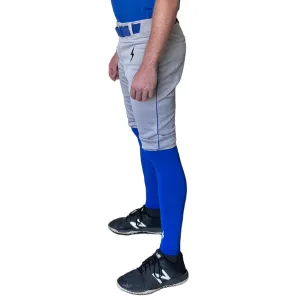 BRUCE BOLT Premium Pro Baseball Short - GREY w/ Royal